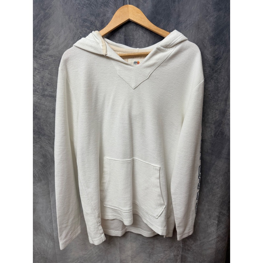American Eagle Outer‎ Banks Hoodie Mens Small White Textured Pullover Graphic S